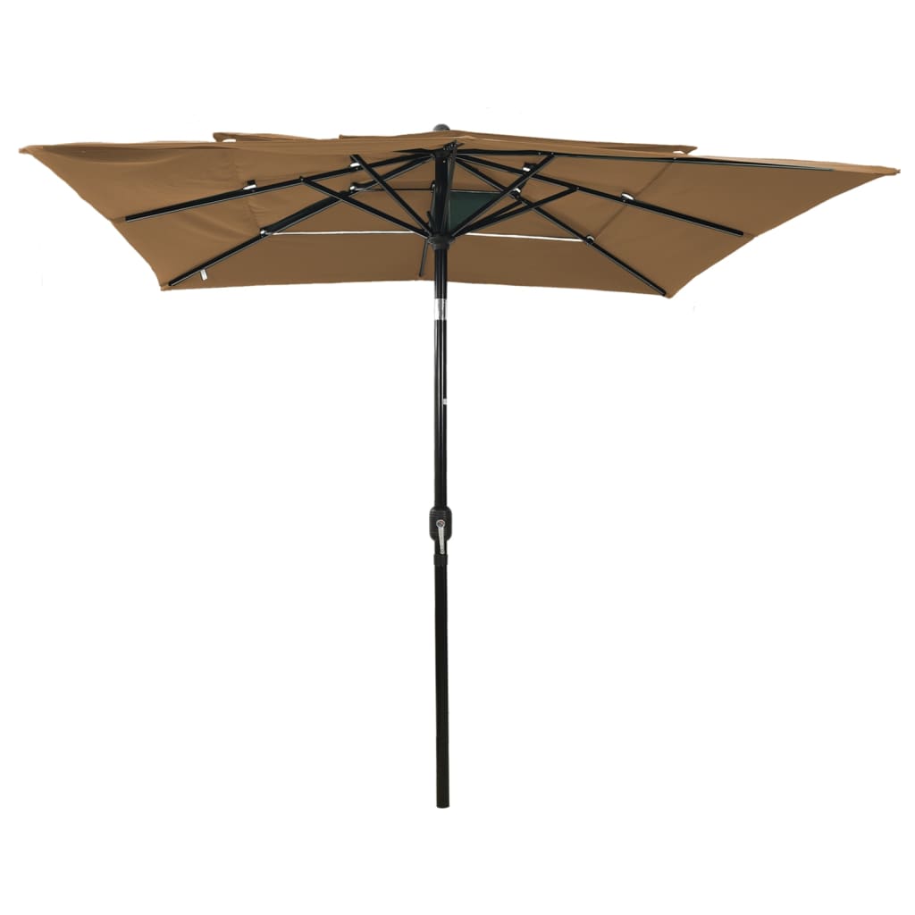 vidaXL Umbrelă de soare 3 niveluri, stâlp aluminiu, taupe, 2,5x2,5 m vidaXL Umbrelă de soare 3 niveluri, stâlp aluminiu, taupe, 2,5x2,5 m