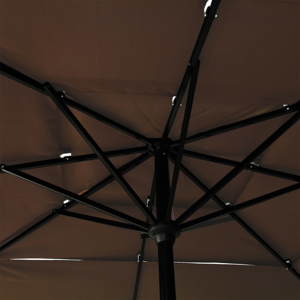 vidaXL Umbrelă de soare 3 niveluri, stâlp aluminiu, taupe, 2,5x2,5 m vidaXL Umbrelă de soare 3 niveluri, stâlp aluminiu, taupe, 2,5x2,5 m