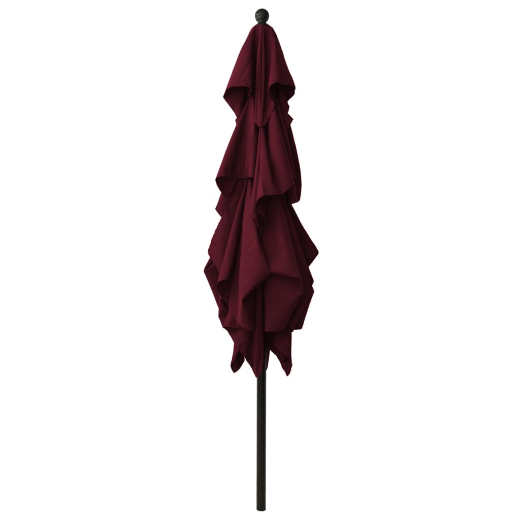 vidaXL Umbrelă de soare 3 niveluri stâlp aluminiu roșu bordo 2,5x2,5 m vidaXL Umbrelă de soare 3 niveluri stâlp aluminiu roșu bordo 2,5x2,5 m