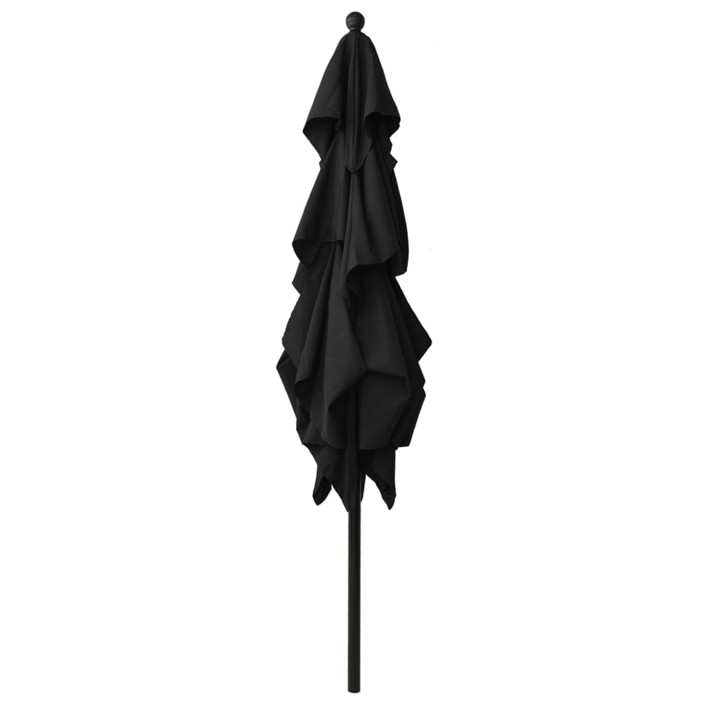 vidaXL Umbrelă de soare 3 niveluri, stâlp aluminiu, negru, 2,5x2,5 m vidaXL Umbrelă de soare 3 niveluri, stâlp aluminiu, negru, 2,5x2,5 m