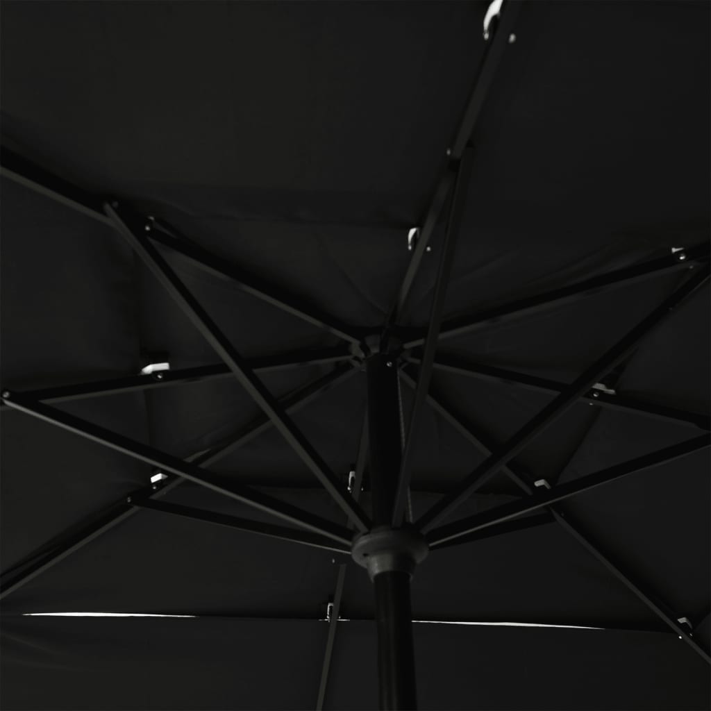 vidaXL Umbrelă de soare 3 niveluri, stâlp aluminiu, negru, 2,5x2,5 m vidaXL Umbrelă de soare 3 niveluri, stâlp aluminiu, negru, 2,5x2,5 m