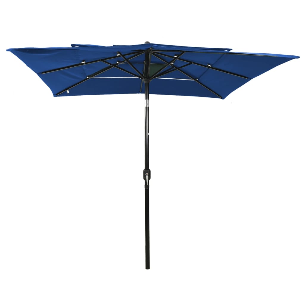 vidaXL Umbrelă grădină 3 niveluri, stâlp aluminiu, azuriu, 2,5x2,5 m vidaXL Umbrelă grădină 3 niveluri, stâlp aluminiu, azuriu, 2,5x2,5 m