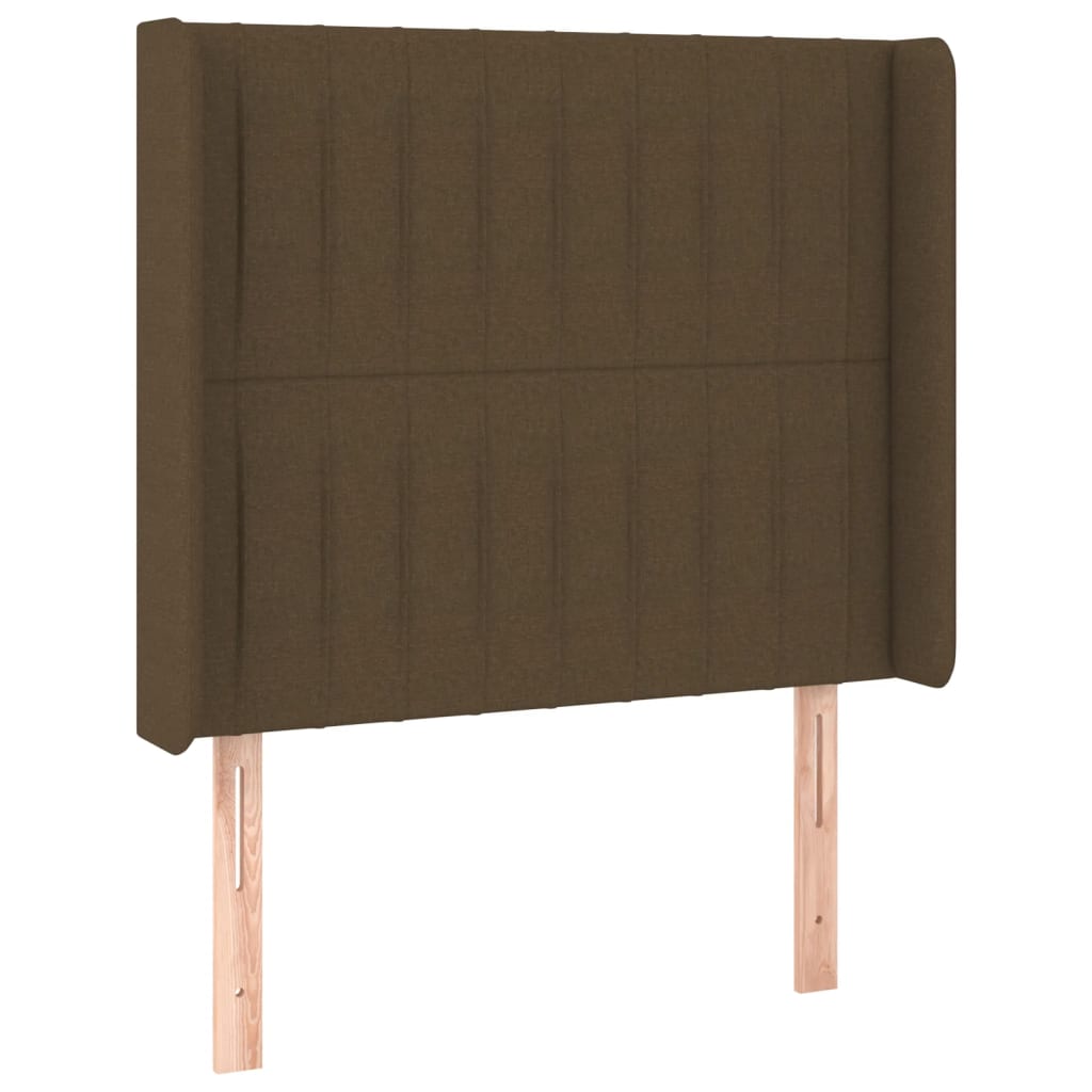 vidaXL Pat cu arcuri, saltea și LED, maro închis, 90x190 cm, textil