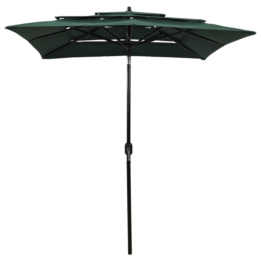 vidaXL Umbrelă grădină 3 niveluri, stâlp din aluminiu, verde, 2x2 m vidaXL Umbrelă grădină 3 niveluri, stâlp din aluminiu, verde, 2x2 m