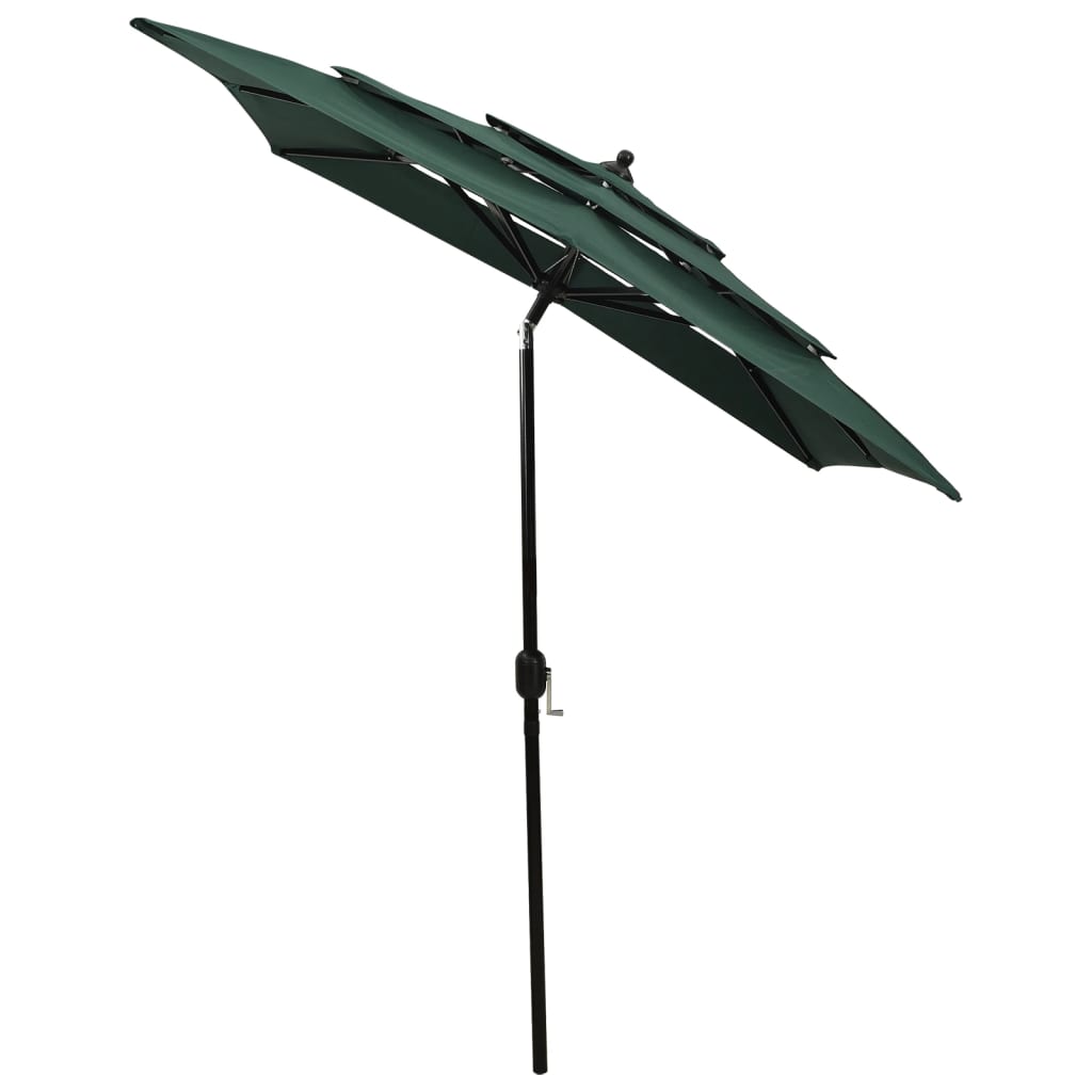 vidaXL Umbrelă grădină 3 niveluri, stâlp din aluminiu, verde, 2x2 m vidaXL Umbrelă grădină 3 niveluri, stâlp din aluminiu, verde, 2x2 m