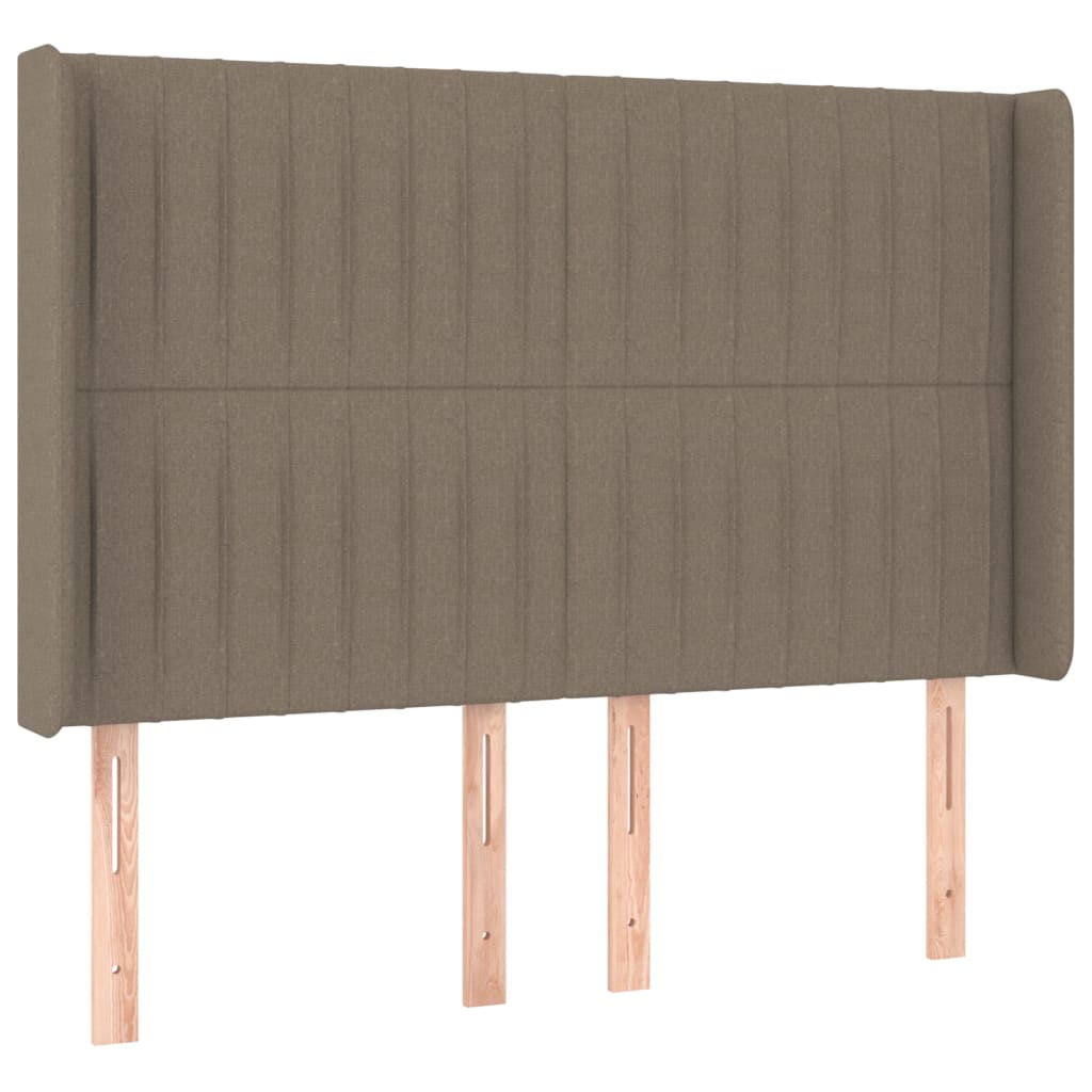 vidaXL Pat cu arcuri, saltea și LED, gri taupe, 140x190 cm, textil vidaXL Pat cu arcuri, saltea și LED, gri taupe, 140x190 cm, textil