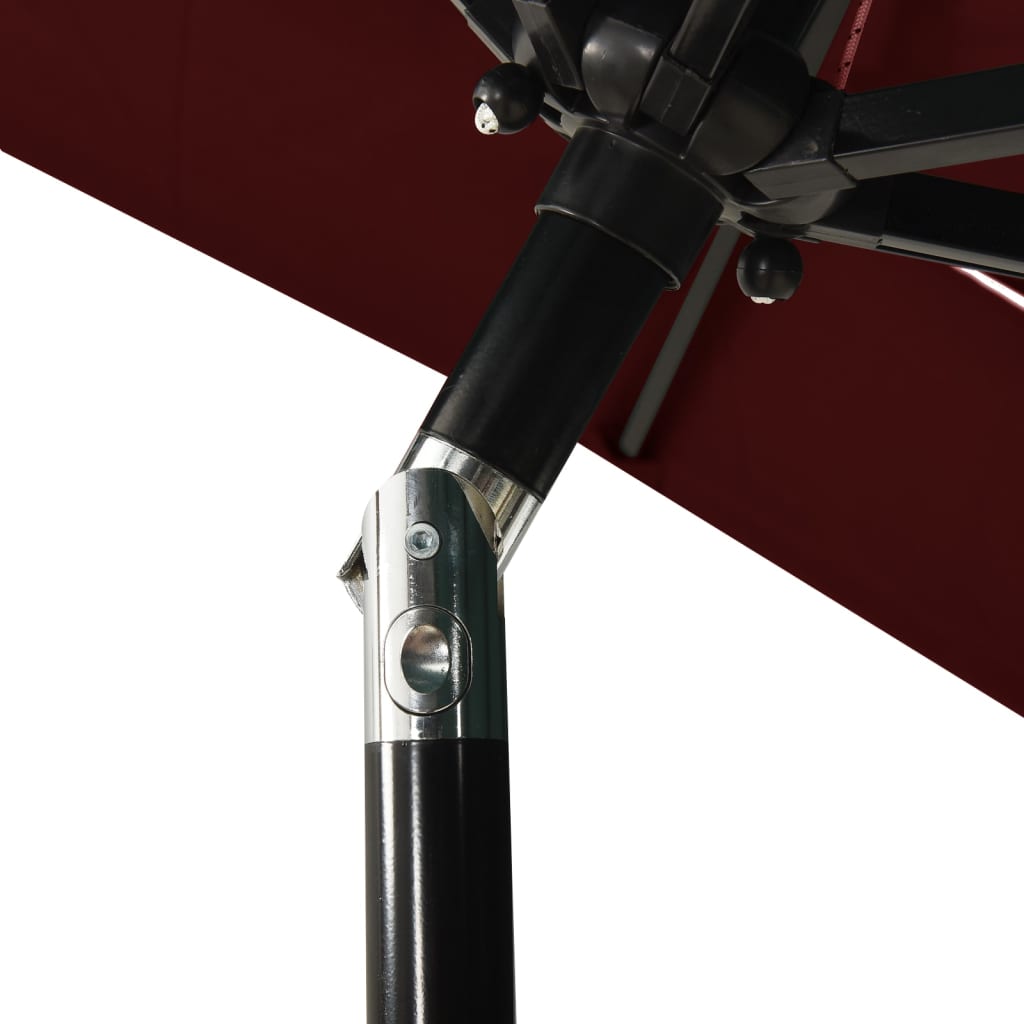 vidaXL Umbrelă grădină 3 niveluri, stâlp aluminiu, roșu bordo, 2x2 m vidaXL Umbrelă grădină 3 niveluri, stâlp aluminiu, roșu bordo, 2x2 m