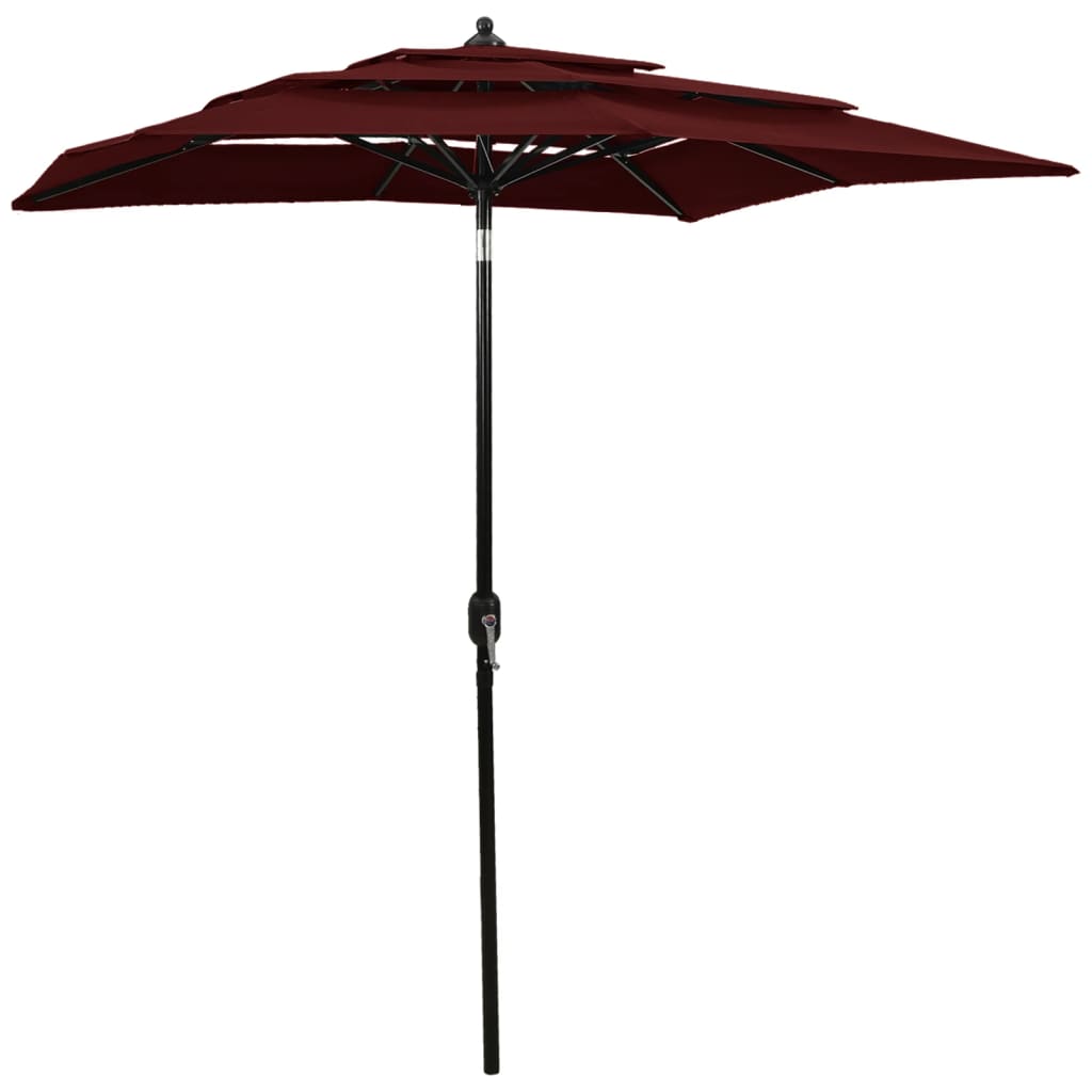 vidaXL Umbrelă grădină 3 niveluri, stâlp aluminiu, roșu bordo, 2x2 m vidaXL Umbrelă grădină 3 niveluri, stâlp aluminiu, roșu bordo, 2x2 m