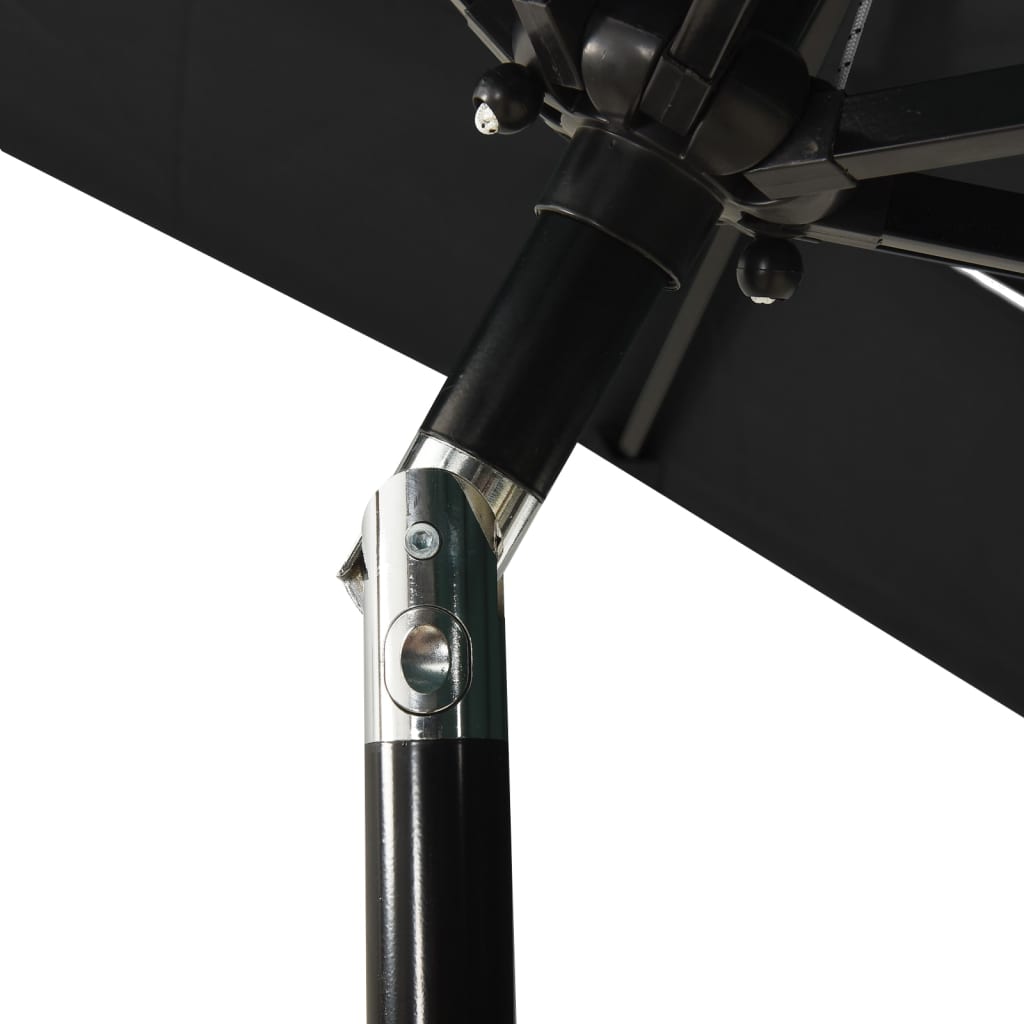 vidaXL Umbrelă de grădină cu 3 niveluri, stâlp aluminiu, negru, 2x2 m vidaXL Umbrelă de grădină cu 3 niveluri, stâlp aluminiu, negru, 2x2 m