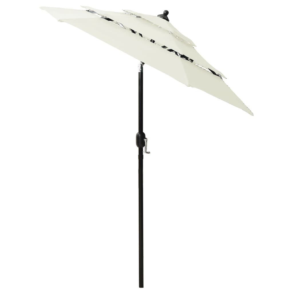 vidaXL Umbrelă de grădină cu 3 niveluri, stâlp aluminiu, nisipiu, 2 m vidaXL Umbrelă de grădină cu 3 niveluri, stâlp aluminiu, nisipiu, 2 m