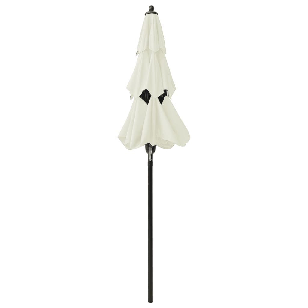 vidaXL Umbrelă de grădină cu 3 niveluri, stâlp aluminiu, nisipiu, 2 m vidaXL Umbrelă de grădină cu 3 niveluri, stâlp aluminiu, nisipiu, 2 m