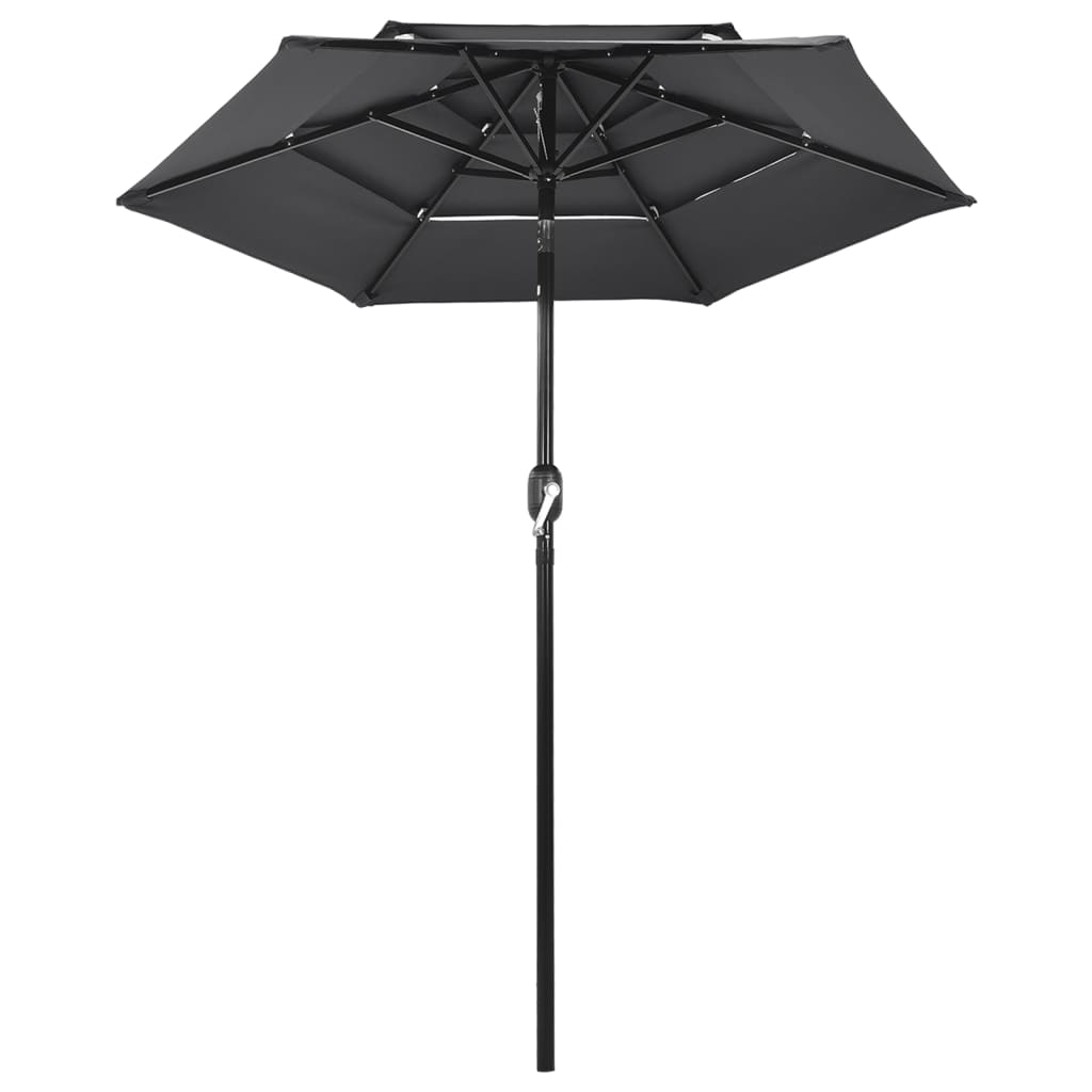vidaXL Umbrelă de grădină 3 niveluri, stâlp aluminiu, antracit, 2 m vidaXL Umbrelă de grădină 3 niveluri, stâlp aluminiu, antracit, 2 m