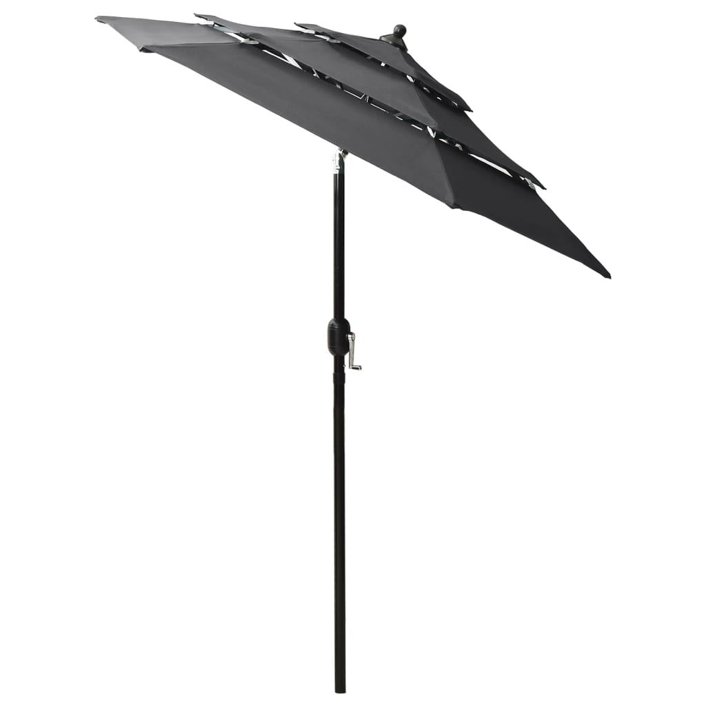 vidaXL Umbrelă de grădină 3 niveluri, stâlp aluminiu, antracit, 2 m vidaXL Umbrelă de grădină 3 niveluri, stâlp aluminiu, antracit, 2 m