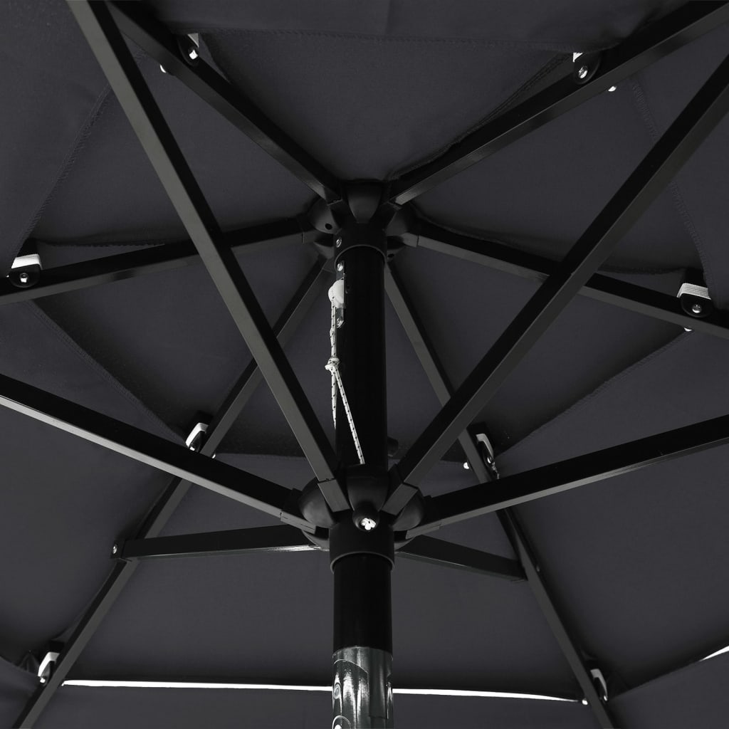 vidaXL Umbrelă de grădină 3 niveluri, stâlp aluminiu, antracit, 2 m vidaXL Umbrelă de grădină 3 niveluri, stâlp aluminiu, antracit, 2 m