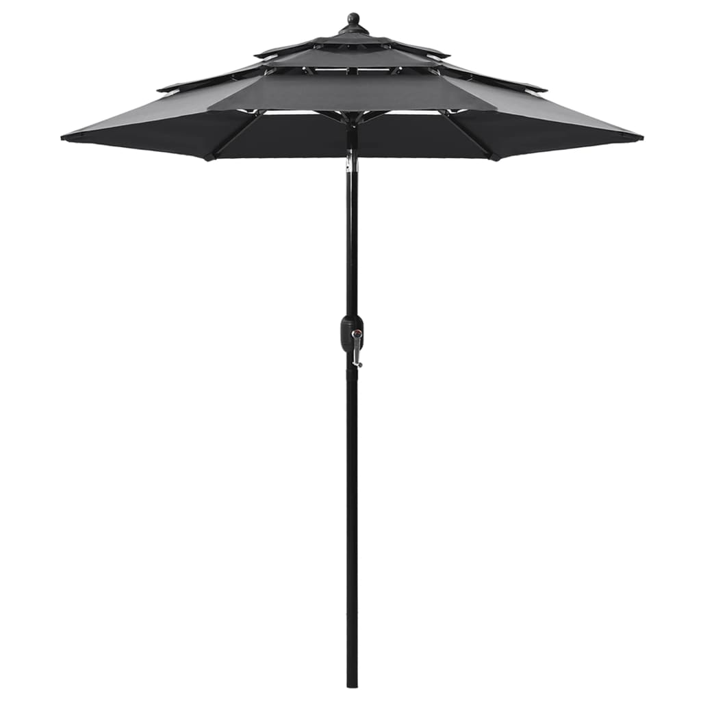vidaXL Umbrelă de grădină 3 niveluri, stâlp aluminiu, antracit, 2 m vidaXL Umbrelă de grădină 3 niveluri, stâlp aluminiu, antracit, 2 m