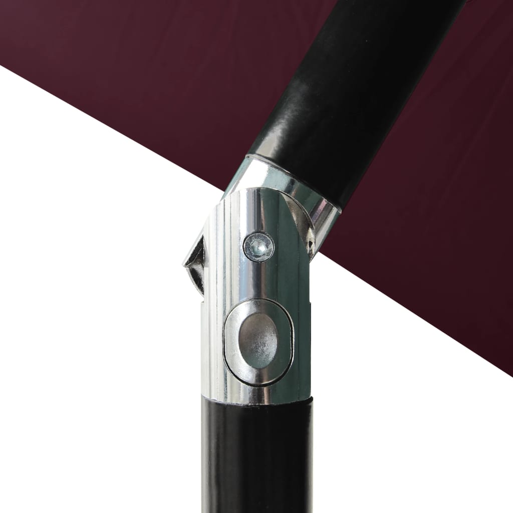 vidaXL Umbrelă de grădină 3 niveluri, stâlp aluminiu, roșu bordo, 2 m