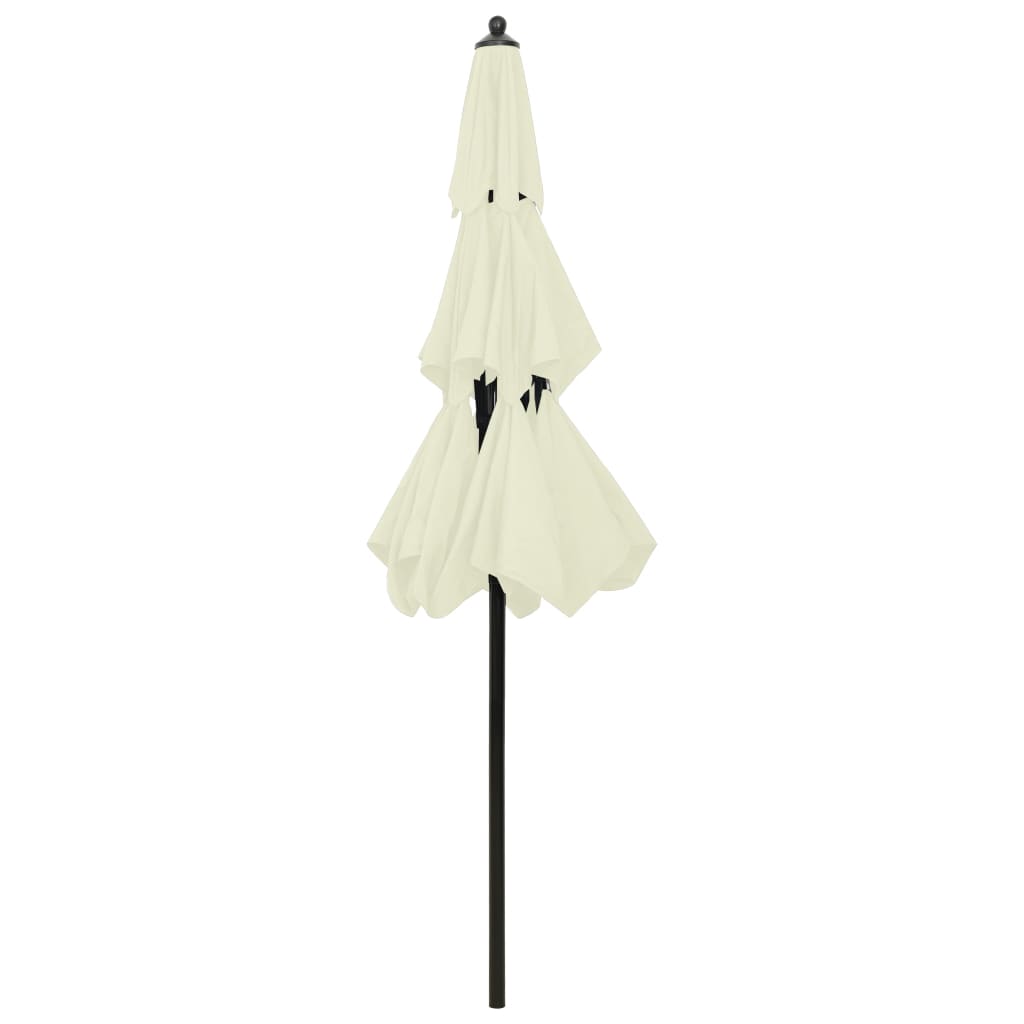 vidaXL Umbrelă de grădină 3 niveluri, stâlp aluminiu, nisipiu, 2,5 m vidaXL Umbrelă de grădină 3 niveluri, stâlp aluminiu, nisipiu, 2,5 m