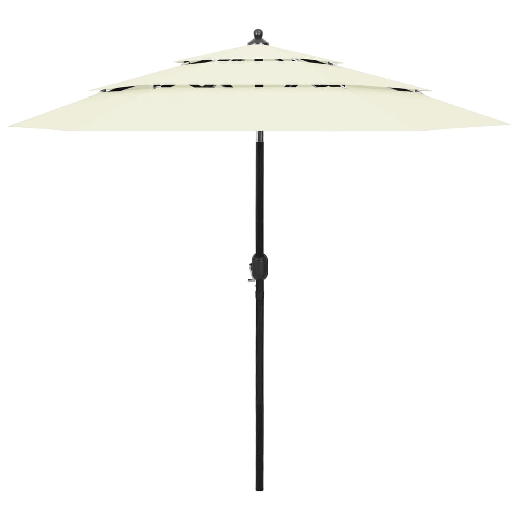vidaXL Umbrelă de grădină 3 niveluri, stâlp aluminiu, nisipiu, 2,5 m vidaXL Umbrelă de grădină 3 niveluri, stâlp aluminiu, nisipiu, 2,5 m