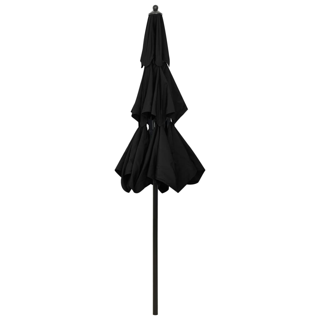 vidaXL Umbrelă de grădină cu 3 niveluri, stâlp aluminiu, negru, 2,5 m vidaXL Umbrelă de grădină cu 3 niveluri, stâlp aluminiu, negru, 2,5 m