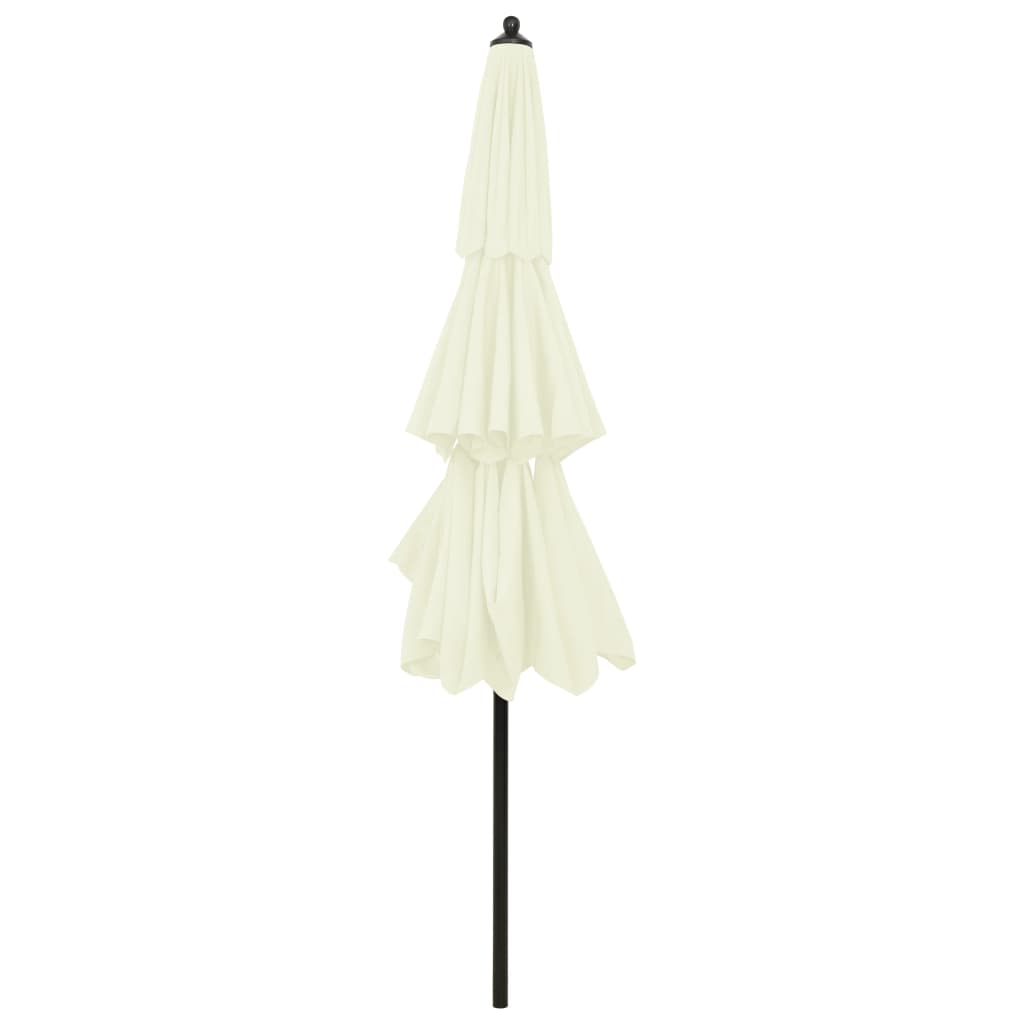 vidaXL Umbrelă de grădină cu 3 niveluri, stâlp aluminiu, nisipiu, 3 m vidaXL Umbrelă de grădină cu 3 niveluri, stâlp aluminiu, nisipiu, 3 m