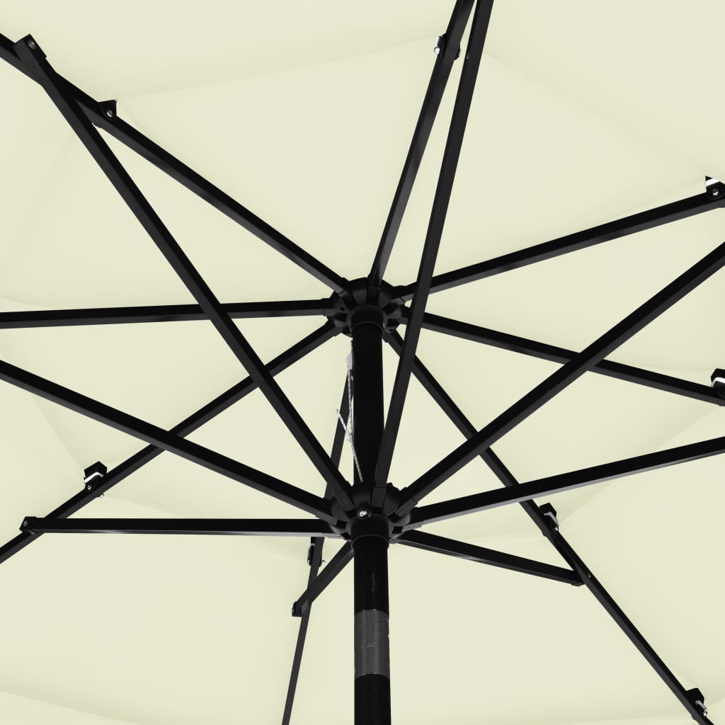 vidaXL Umbrelă de grădină cu 3 niveluri, stâlp aluminiu, nisipiu, 3 m vidaXL Umbrelă de grădină cu 3 niveluri, stâlp aluminiu, nisipiu, 3 m