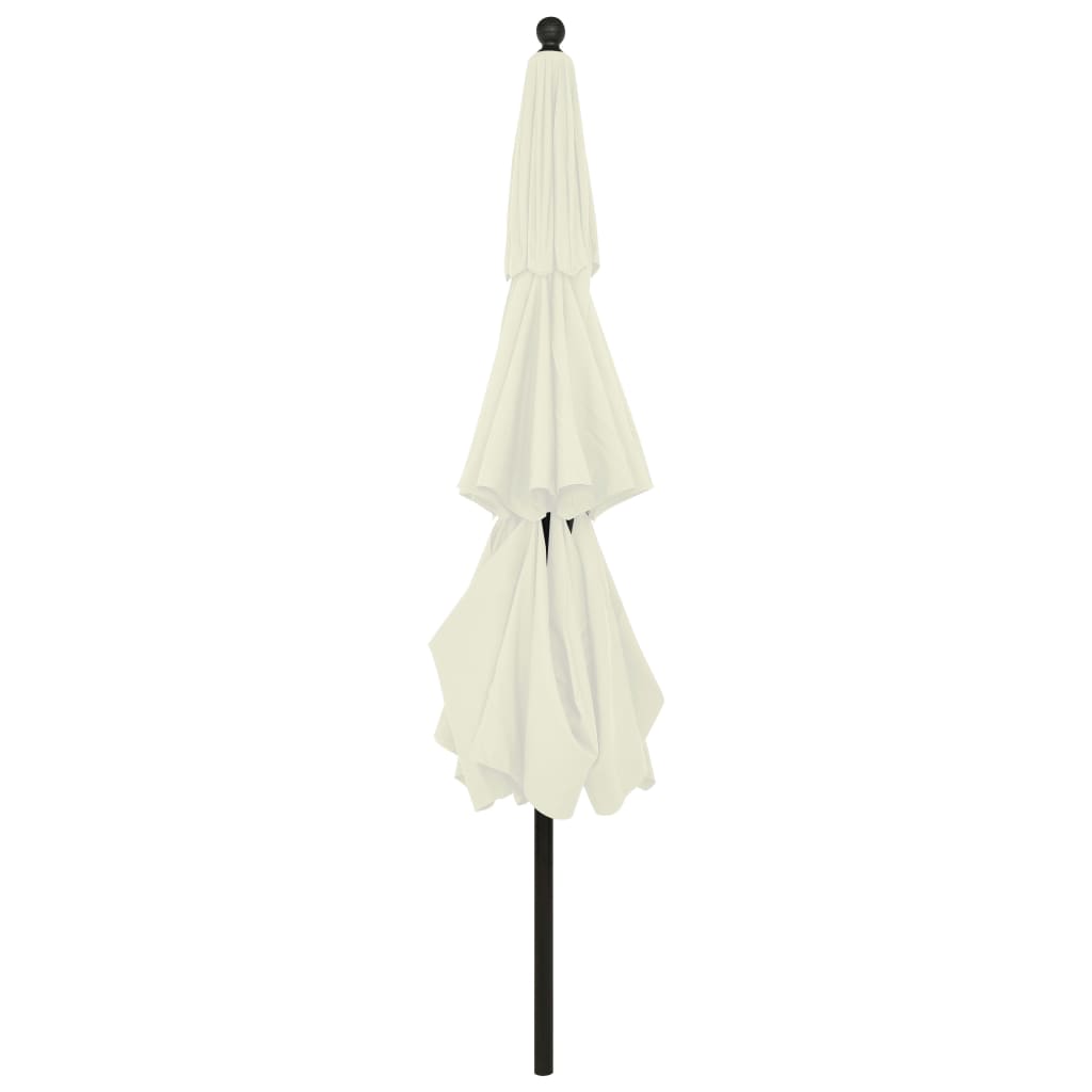 vidaXL Umbrelă grădină cu 3 niveluri, stâlp aluminiu, nisipiu, 3,5 m vidaXL Umbrelă grădină cu 3 niveluri, stâlp aluminiu, nisipiu, 3,5 m
