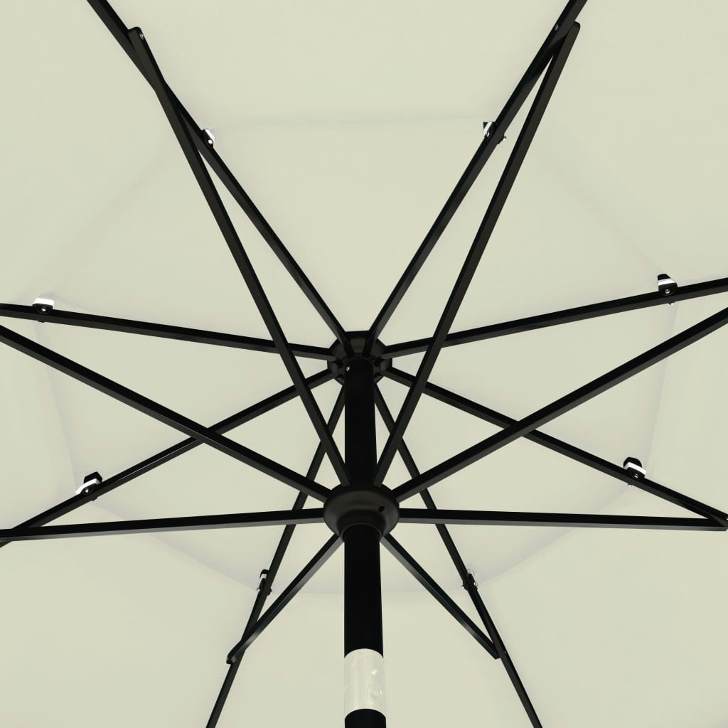 vidaXL Umbrelă grădină cu 3 niveluri, stâlp aluminiu, nisipiu, 3,5 m vidaXL Umbrelă grădină cu 3 niveluri, stâlp aluminiu, nisipiu, 3,5 m