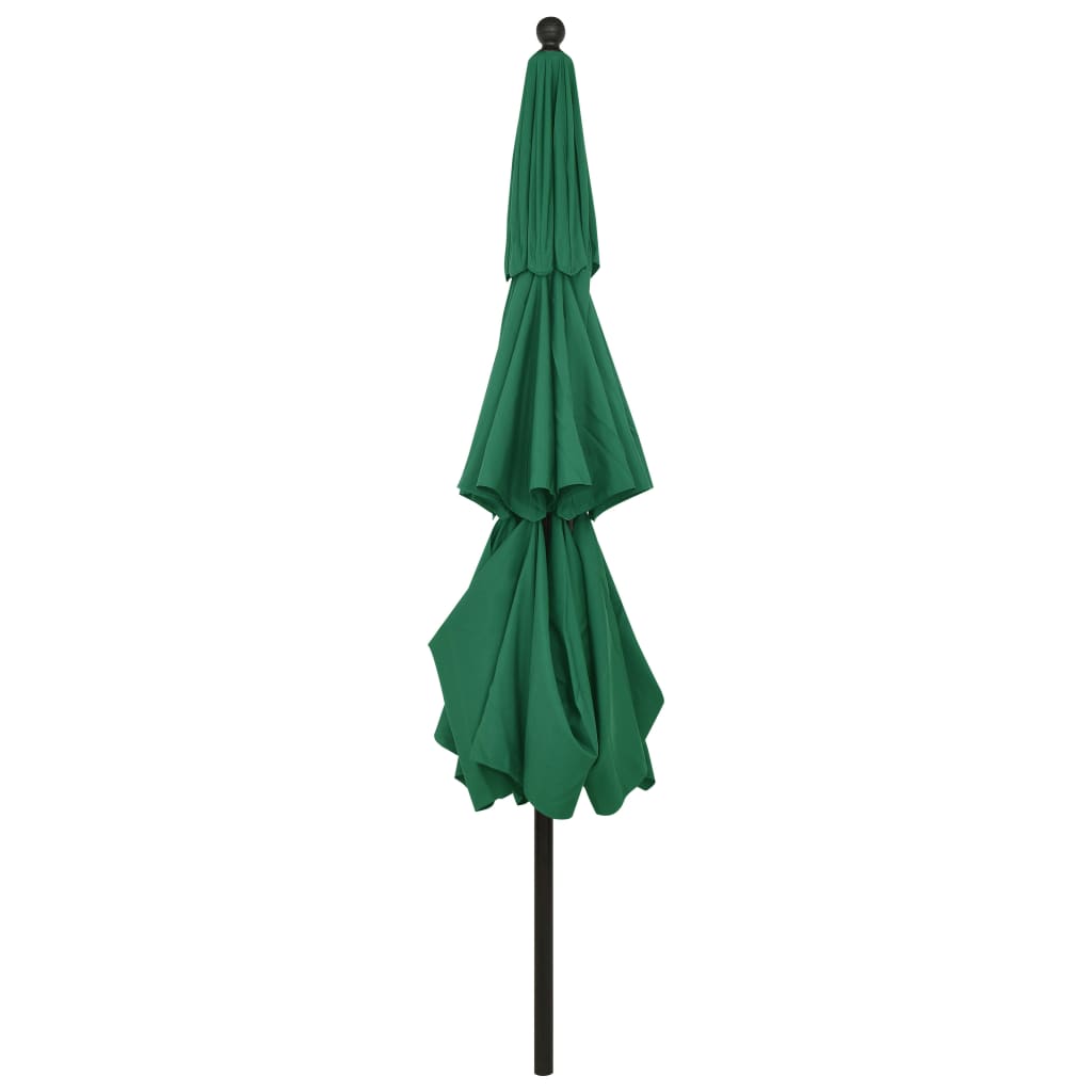 vidaXL Umbrelă grădină cu 3 niveluri, stâlp aluminiu, verde, 3,5 m vidaXL Umbrelă grădină cu 3 niveluri, stâlp aluminiu, verde, 3,5 m