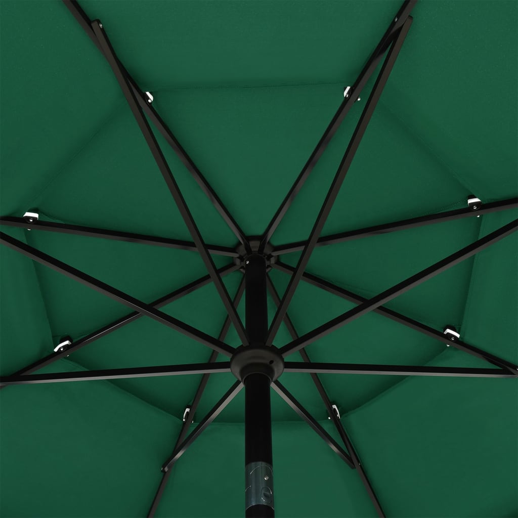 vidaXL Umbrelă grădină cu 3 niveluri, stâlp aluminiu, verde, 3,5 m vidaXL Umbrelă grădină cu 3 niveluri, stâlp aluminiu, verde, 3,5 m