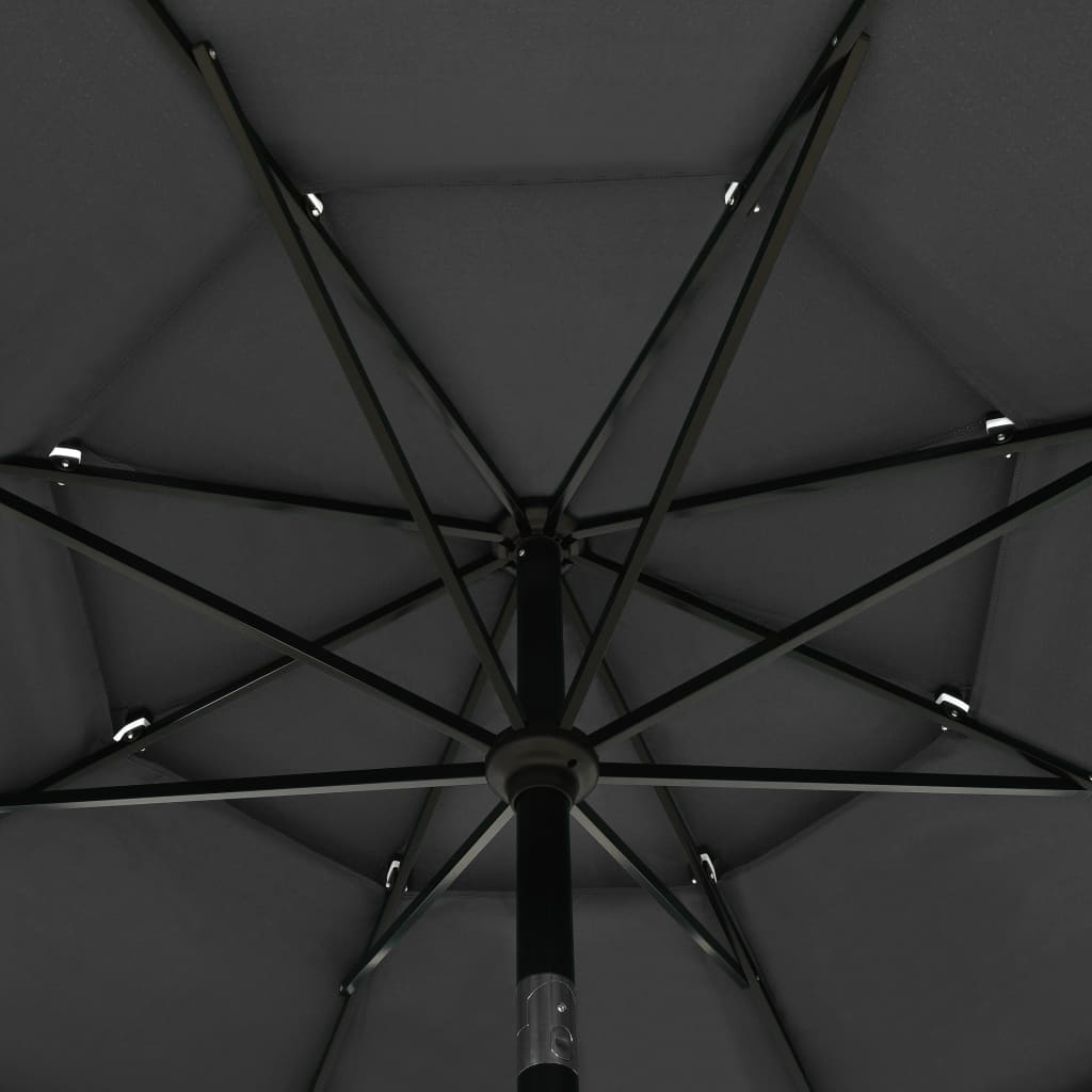 vidaXL Umbrelă de grădină 3 niveluri, stâlp aluminiu, antracit, 3,5 m vidaXL Umbrelă de grădină 3 niveluri, stâlp aluminiu, antracit, 3,5 m