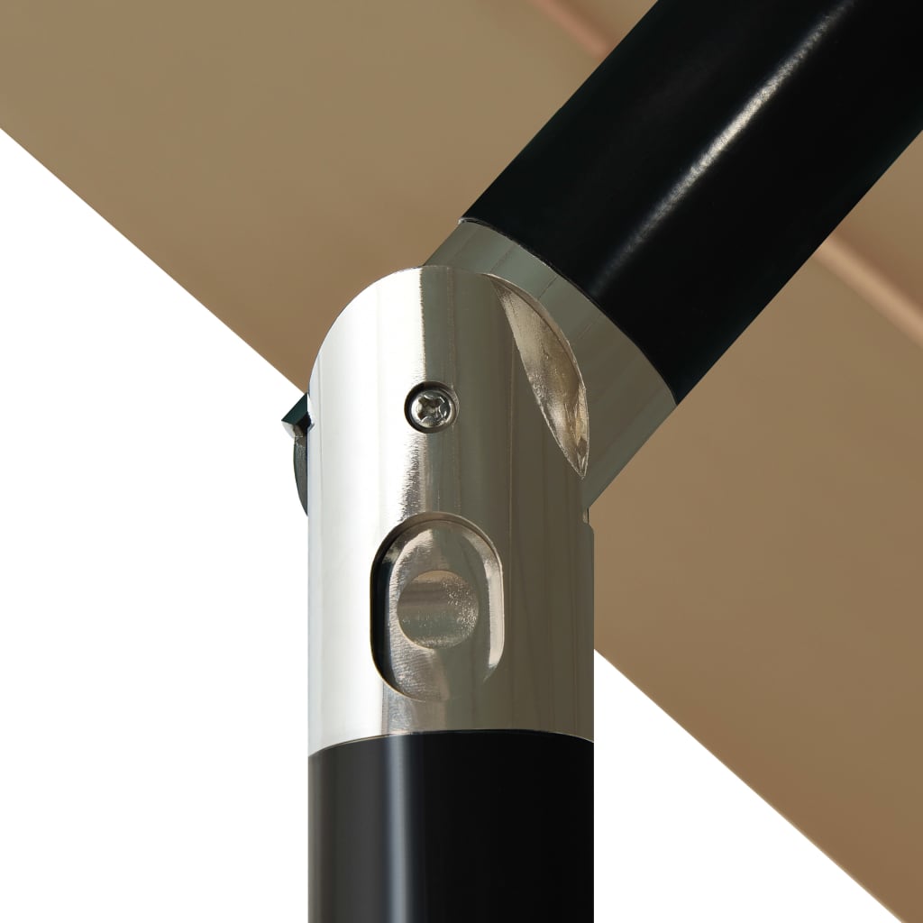 vidaXL Umbrelă de grădină 3 niveluri, stâlp aluminiu, gri taupe, 3,5 m