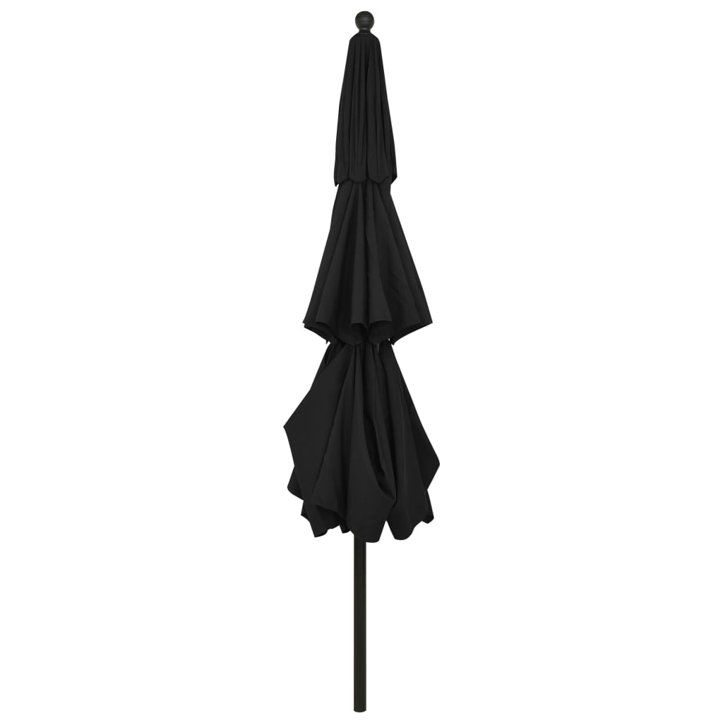 vidaXL Umbrelă grădină cu 3 niveluri, stâlp aluminiu, negru, 3,5 m vidaXL Umbrelă grădină cu 3 niveluri, stâlp aluminiu, negru, 3,5 m