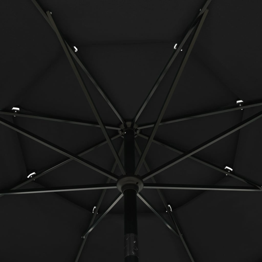 vidaXL Umbrelă grădină cu 3 niveluri, stâlp aluminiu, negru, 3,5 m vidaXL Umbrelă grădină cu 3 niveluri, stâlp aluminiu, negru, 3,5 m