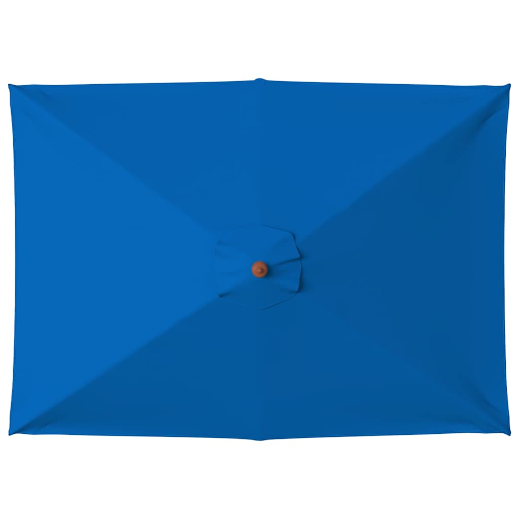 vidaXL Umbrelă de soare de grădină, stâlp lemn, albastru, 150x200 cm