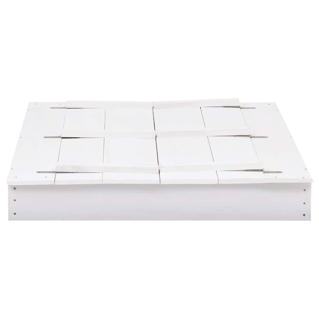 vidaXL Cutie de nisip, alb, 95 x 90 x 15 cm, lemn de brad vidaXL Cutie de nisip, alb, 95 x 90 x 15 cm, lemn de brad