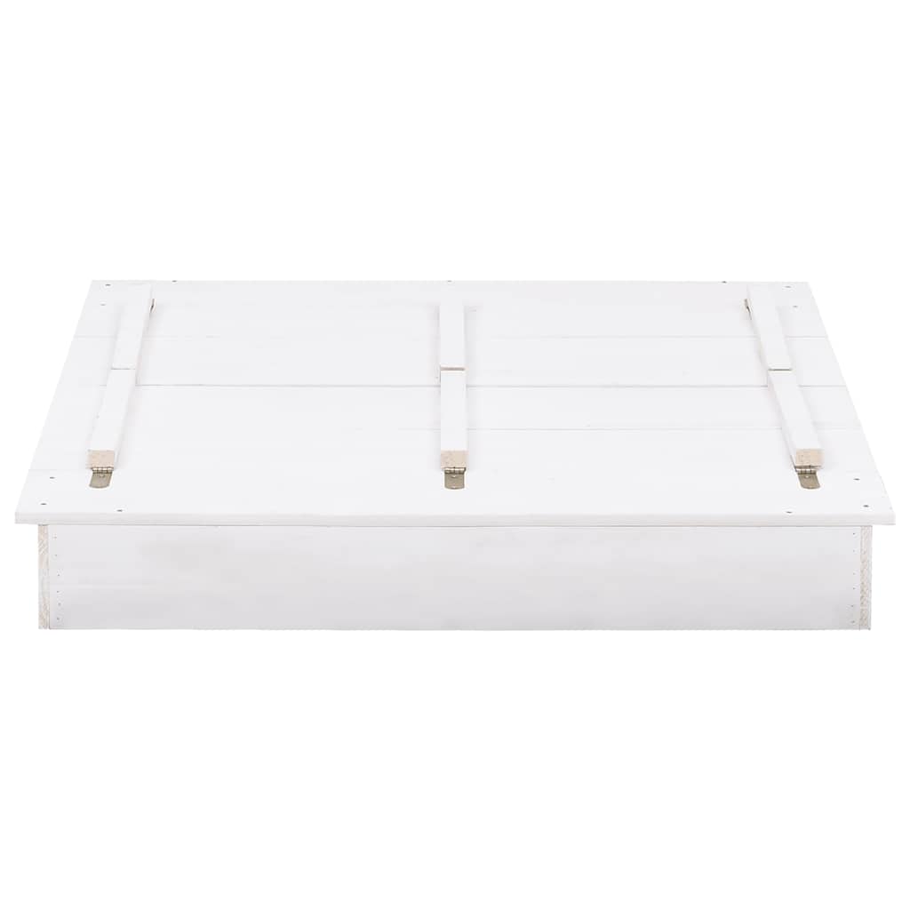 vidaXL Cutie de nisip, alb, 95 x 90 x 15 cm, lemn de brad vidaXL Cutie de nisip, alb, 95 x 90 x 15 cm, lemn de brad