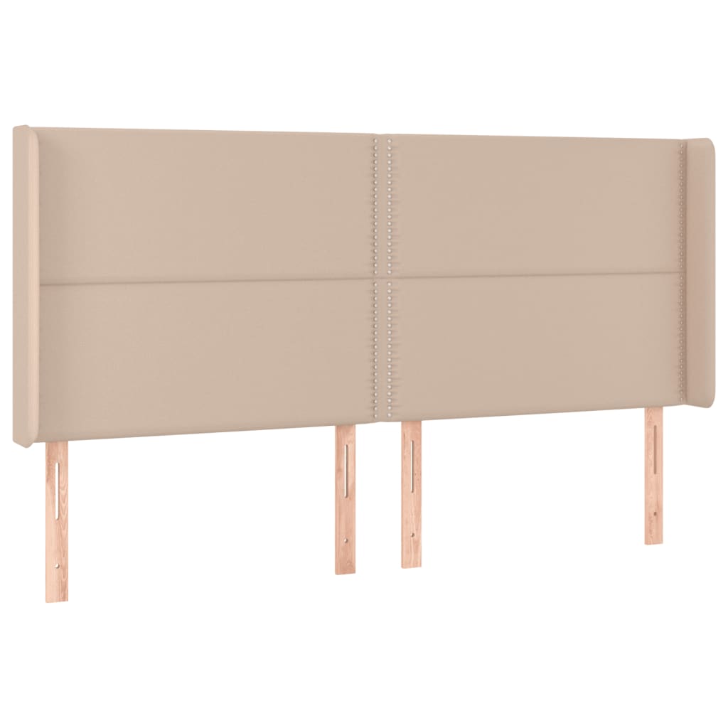 vidaXL Pat cu arcuri, cu saltea și LED cappuccino 180x200 cm piele eco vidaXL Pat cu arcuri, cu saltea și LED cappuccino 180x200 cm piele eco