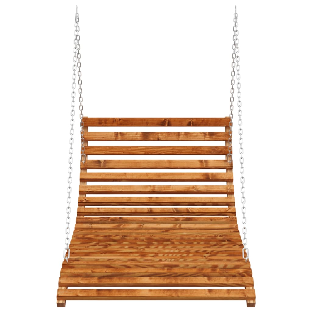 vidaXL Balansoar pat, 115x147x46 cm, lemn masiv curbat cu finisaj tec vidaXL Balansoar pat, 115x147x46 cm, lemn masiv curbat cu finisaj tec