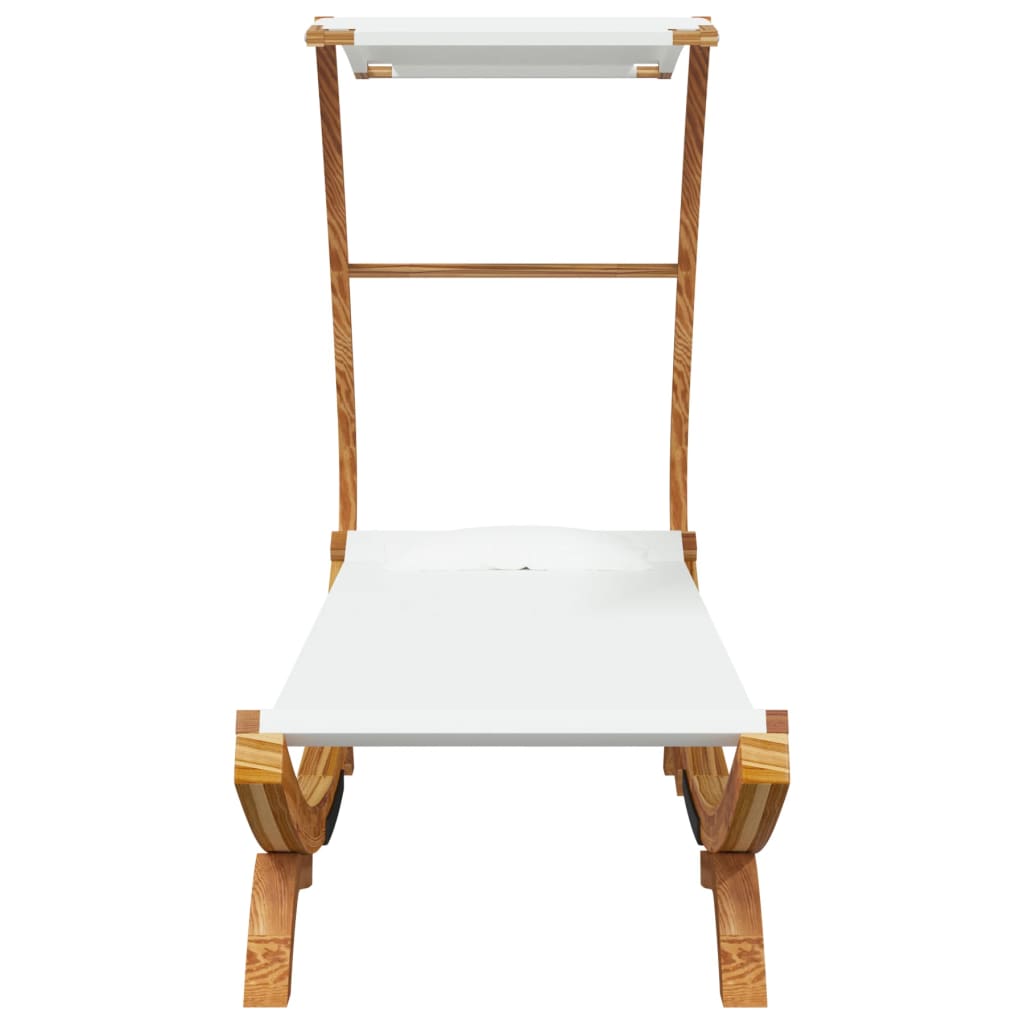 vidaXL Pat de exterior cu baldachin, crem, 100x190x134 cm, lemn masiv vidaXL Pat de exterior cu baldachin, crem, 100x190x134 cm, lemn masiv