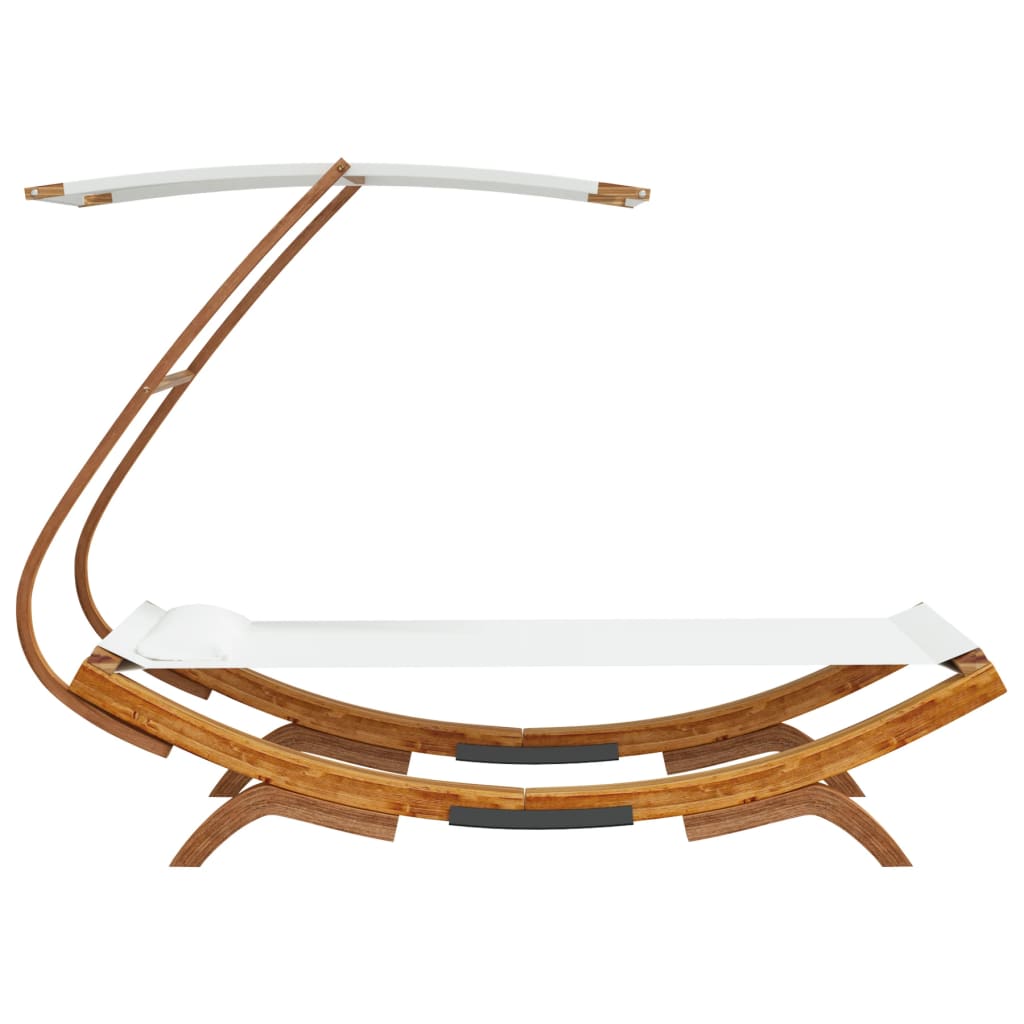 vidaXL Pat de exterior cu baldachin, crem, 100x190x134 cm, lemn masiv vidaXL Pat de exterior cu baldachin, crem, 100x190x134 cm, lemn masiv
