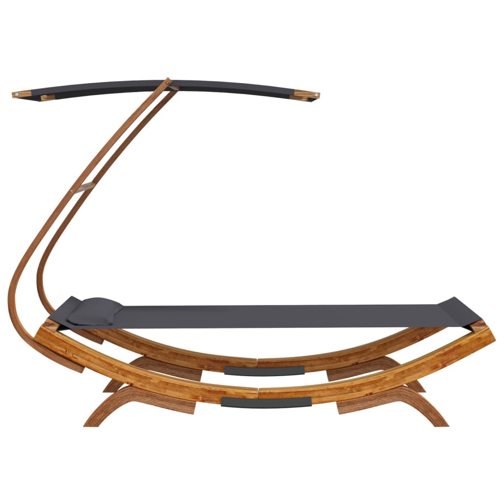 vidaXL Pat de exterior cu baldachin antracit 100x190x134 cm lemn masiv vidaXL Pat de exterior cu baldachin antracit 100x190x134 cm lemn masiv