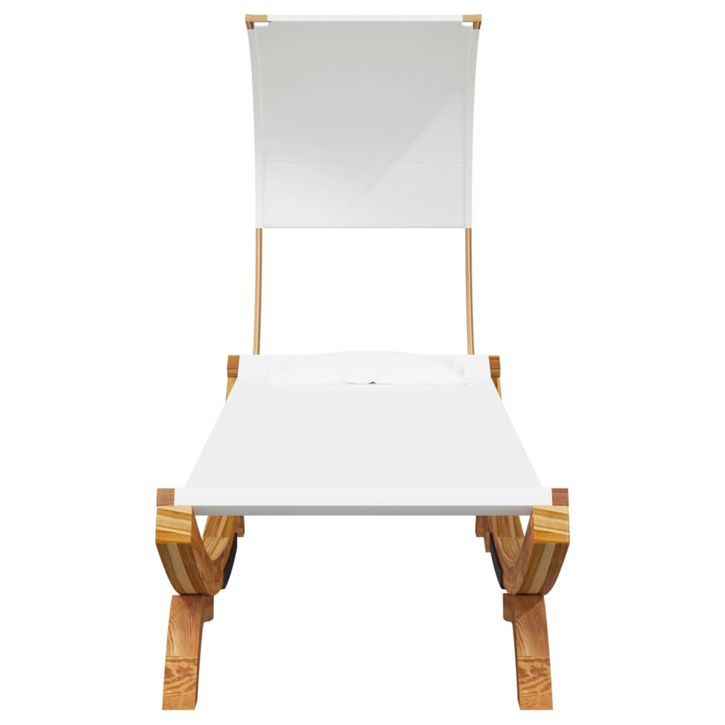 vidaXL Pat de exterior cu baldachin, crem, 100x200x126 cm, lemn masiv vidaXL Pat de exterior cu baldachin, crem, 100x200x126 cm, lemn masiv