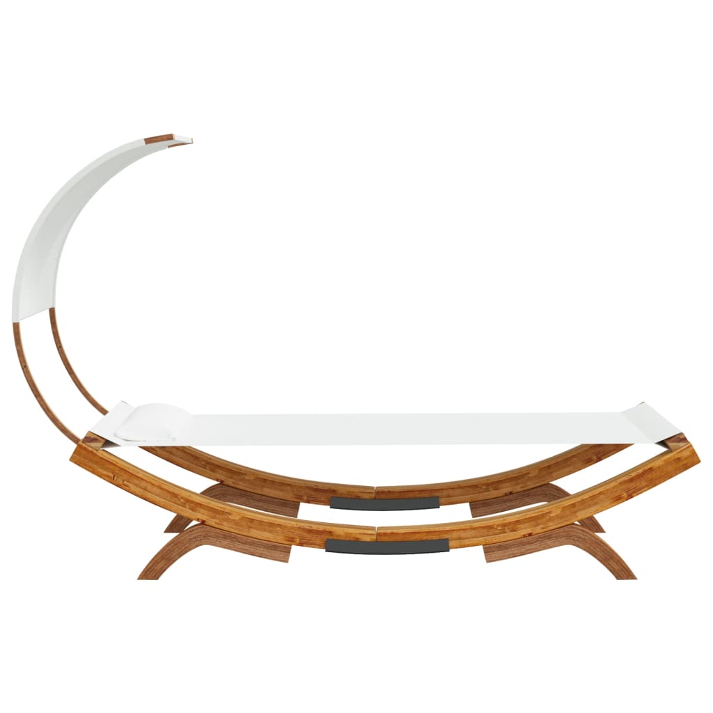 vidaXL Pat de exterior cu baldachin, crem, 100x200x126 cm, lemn masiv vidaXL Pat de exterior cu baldachin, crem, 100x200x126 cm, lemn masiv