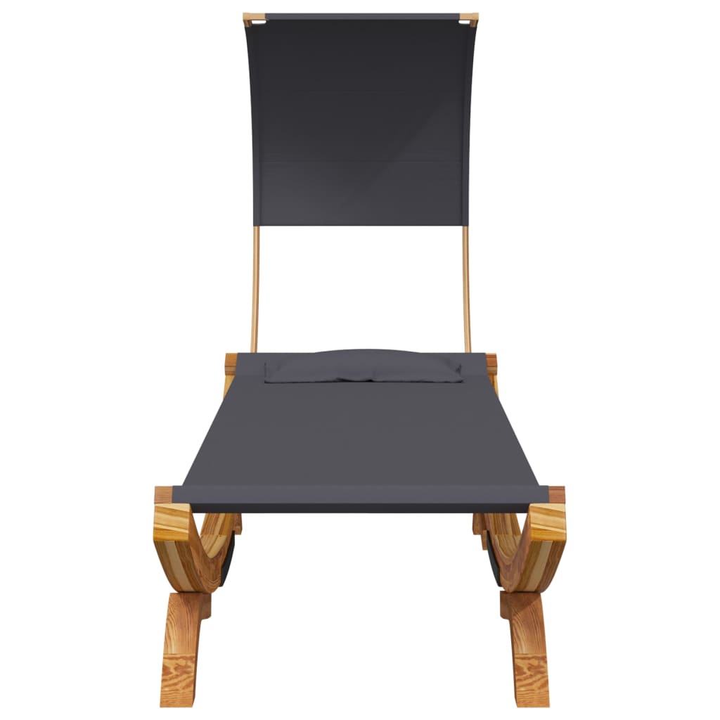 vidaXL Pat de exterior cu baldachin antracit 100x200x126 cm lemn masiv vidaXL Pat de exterior cu baldachin antracit 100x200x126 cm lemn masiv