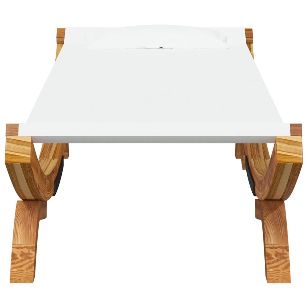 vidaXL Pat de exterior, crem, 100x188,5x44 cm, lemn masiv curbat vidaXL Pat de exterior, crem, 100x188,5x44 cm, lemn masiv curbat
