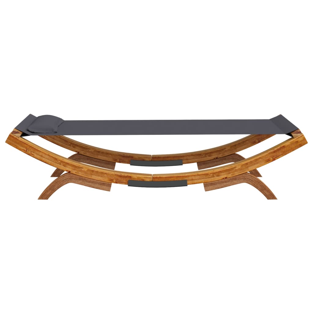 vidaXL Pat de exterior, antracit, 100x188,5x44 cm, lemn masiv curbat vidaXL Pat de exterior, antracit, 100x188,5x44 cm, lemn masiv curbat