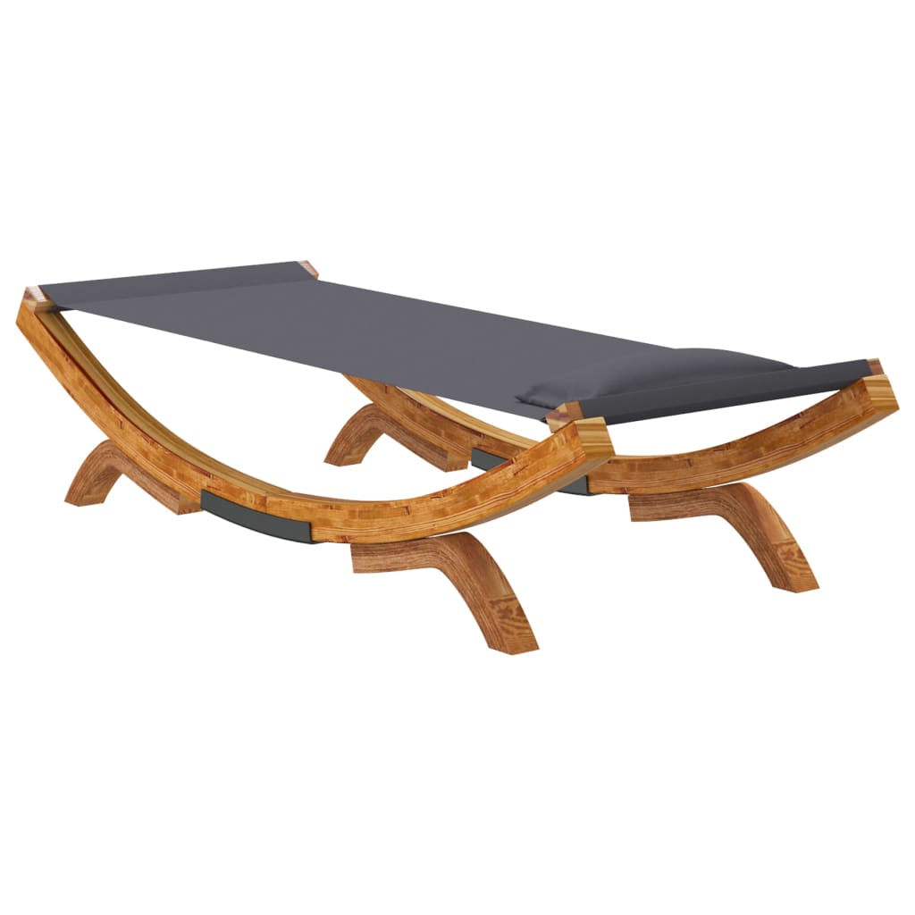 vidaXL Pat de exterior, antracit, 100x188,5x44 cm, lemn masiv curbat vidaXL Pat de exterior, antracit, 100x188,5x44 cm, lemn masiv curbat