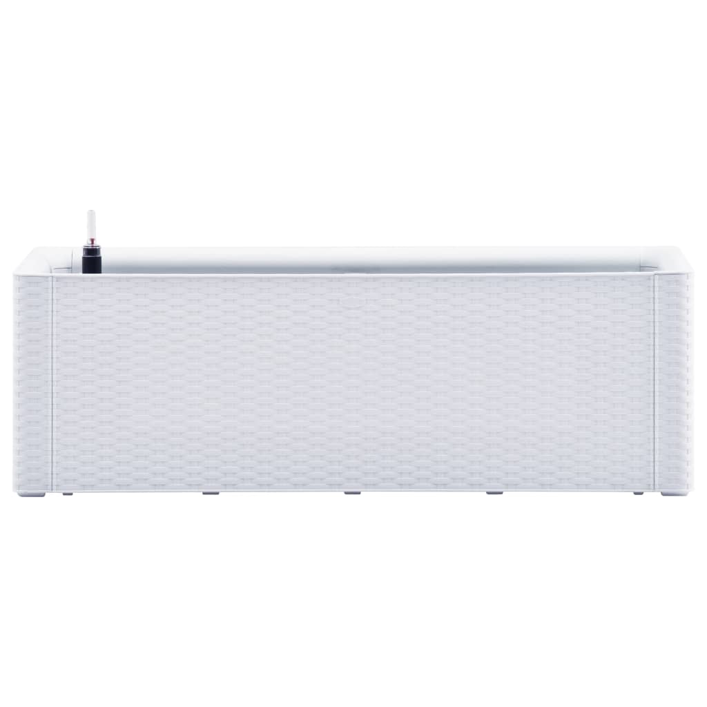 vidaXL Strat înălțat grădină cu sistem auto-udare, alb, 100x43x33 cm