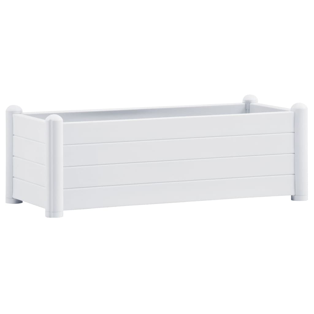 vidaXL Strat înălțat de grădină, alb, 100 x 43 x 35 cm, PP vidaXL Strat înălțat de grădină, alb, 100 x 43 x 35 cm, PP