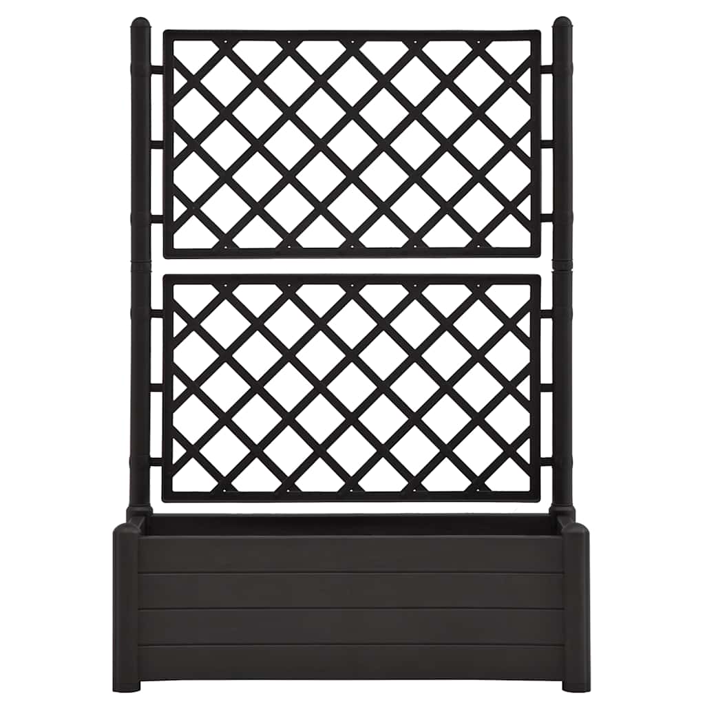 vidaXL Jardinieră de grădină cu spalier, antracit, 100x43x142, PP